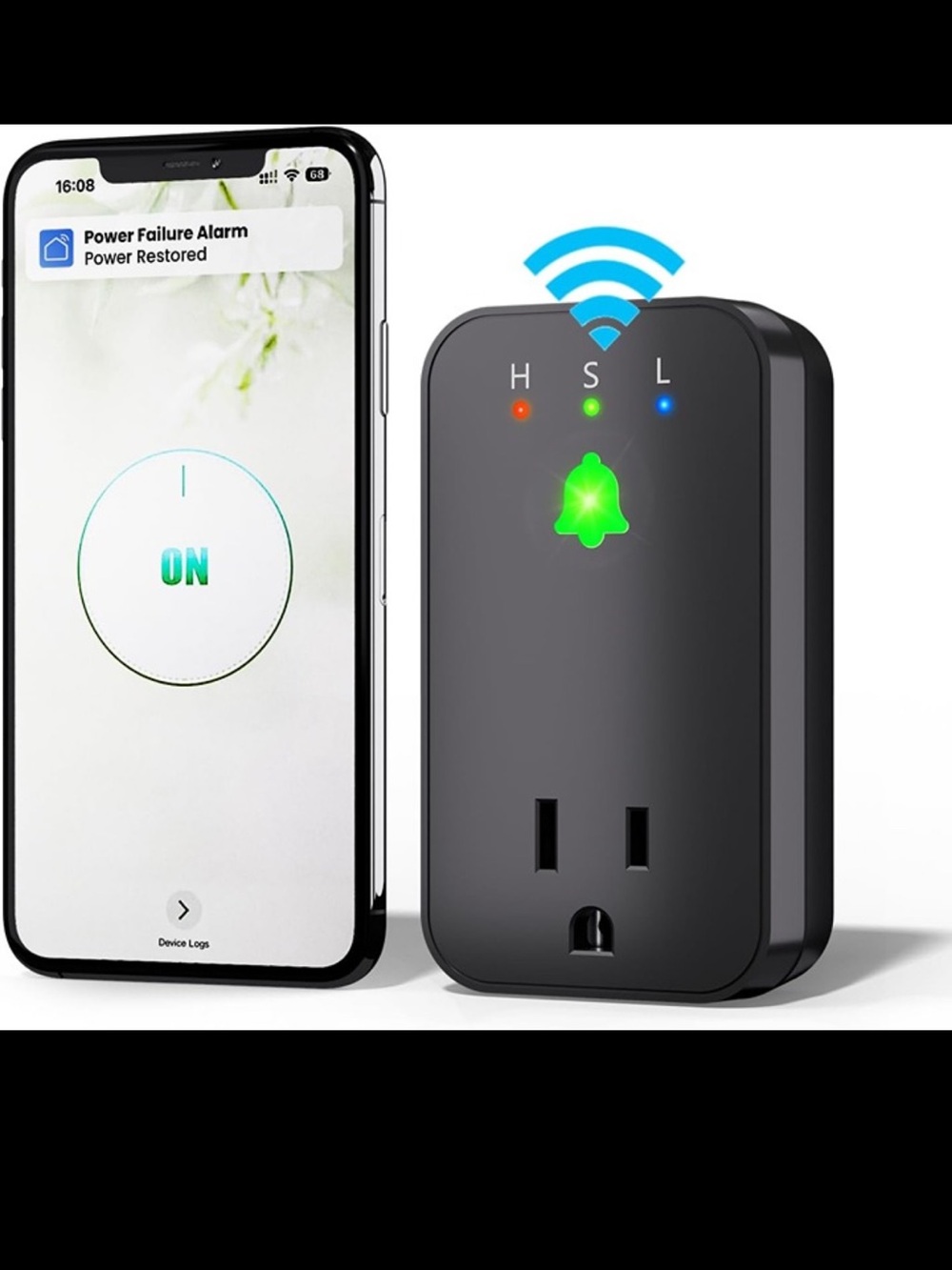 Power Failure Alarm WiFi, Smart Power Outage Alarm, Free App Notifications NEW